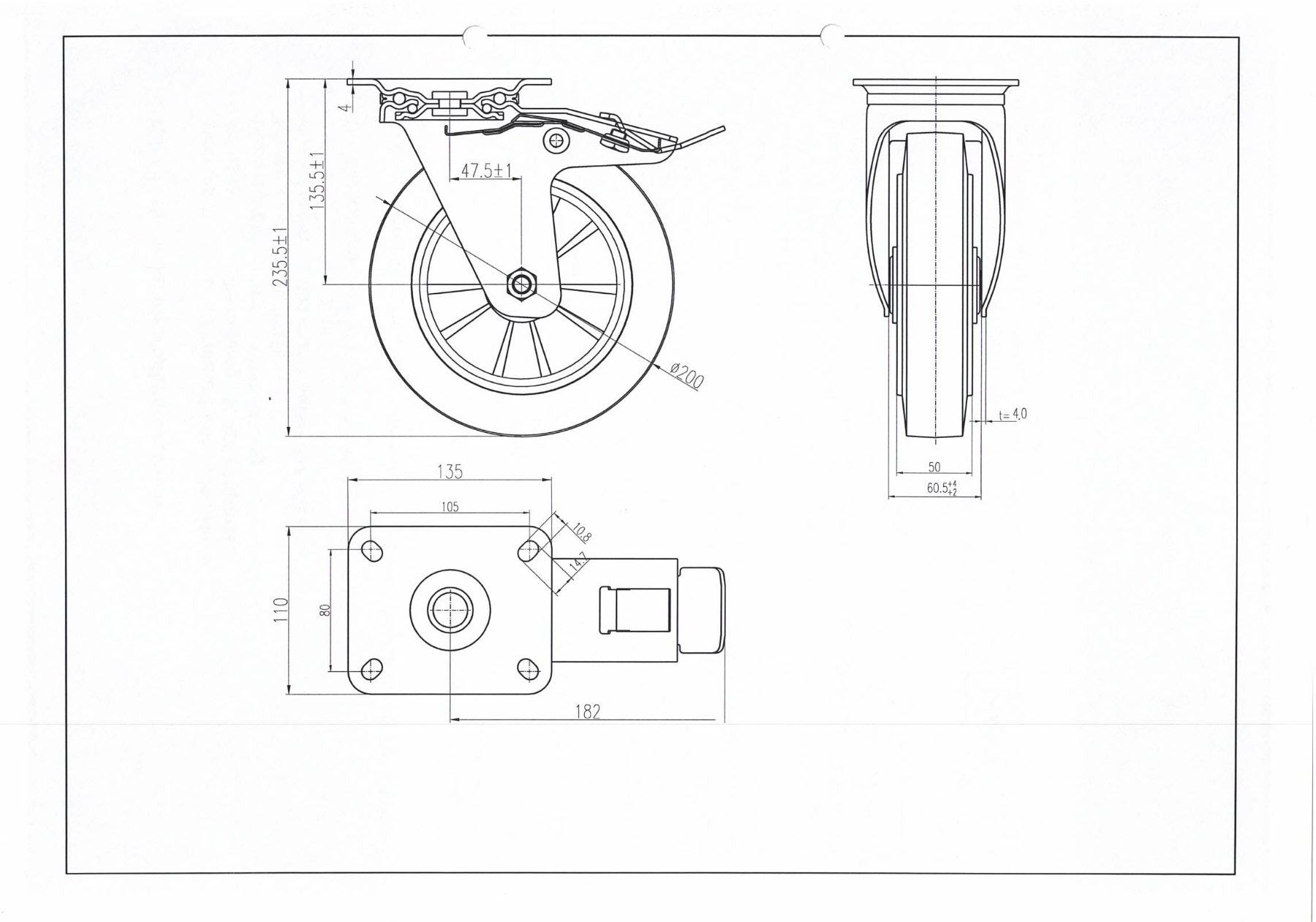 Altro per stoccaggio & trasporto: 4x Schwerlastrollen Lenkrollen Räder Container 400kg pro Rad – Nuovo e nell'imballaggio originale da Kottwil venduto da Crazyrolf 3