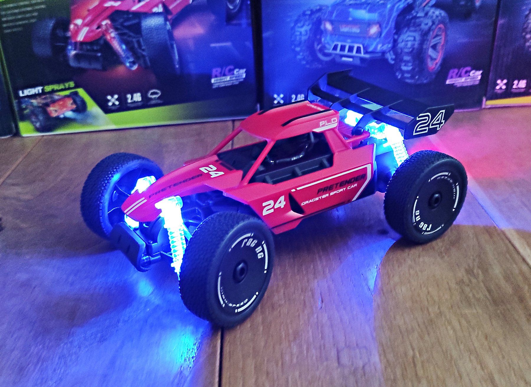 RC Modellbau: RC Auto Rennwagen Rot mit Sprühnebel-Effekt – Neu und originalverpackt aus Baar von Cooltango 2