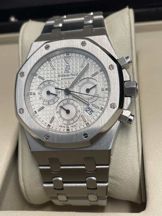 Audemars Piguet Royal Oak Chrono Stahl Zifferblatt Weiss Kaufen