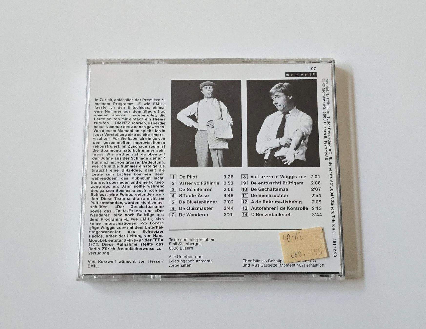 CDs: CD Emil - Improvisatione moment 107 – D'occasion à Dättlikon par Wundertuete_ 1