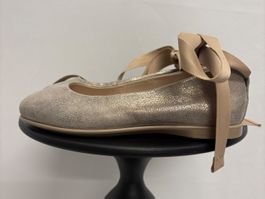 Neue Ecco Ballerinas Gr. 35 mit Band gold Leder
