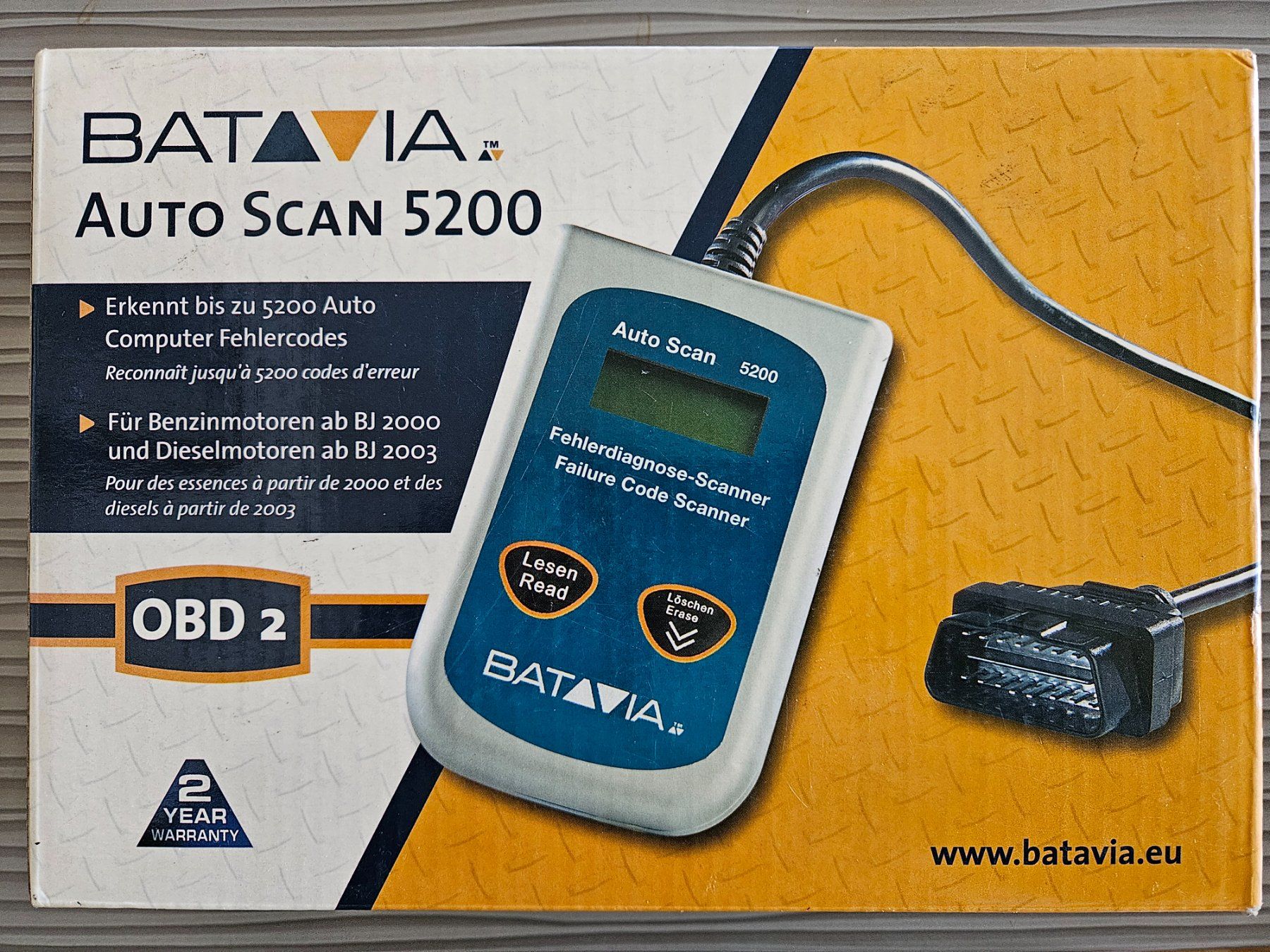Misurare: Batavia Auto Scan 5200 OBD Headline OBD-II Fehlercode Leser – Nuovo (secondo la descrizione) da Kloten venduto da Euroasia
