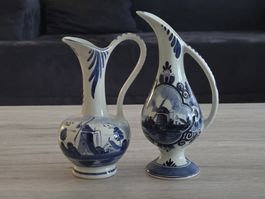 2er Set Delft Blauw Krüge – Handbemalt, Windmühlen-Motiv