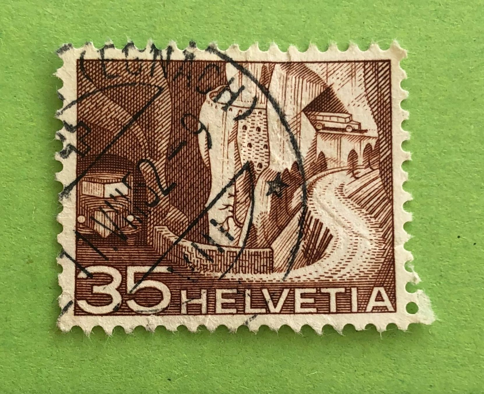 Tutti i francobolli: Nr.304 mit Stempel Alpenpoststrasse Technik und Landschaft – Usato da Aarau venduto da Billa007