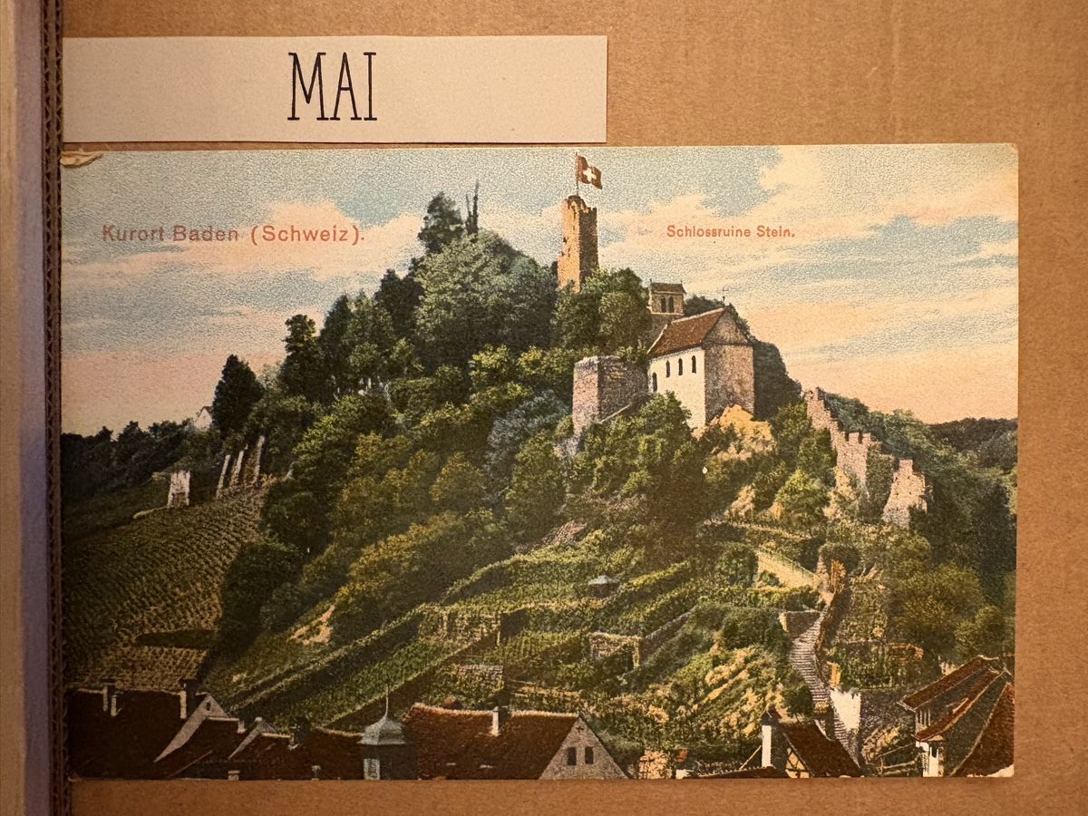 Cartoline postali: AK von Baden / Schloss Ruine Stein – Usato da Rümlang venduto da Kartenpost1