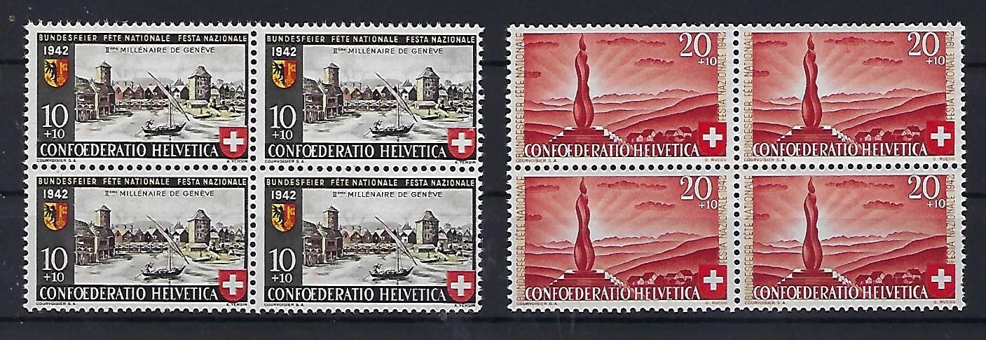 Alle Briefmarken: Pro Patria 1542 Viererblocks postfrisch  15693 – Gebraucht aus Lunden von Animus999