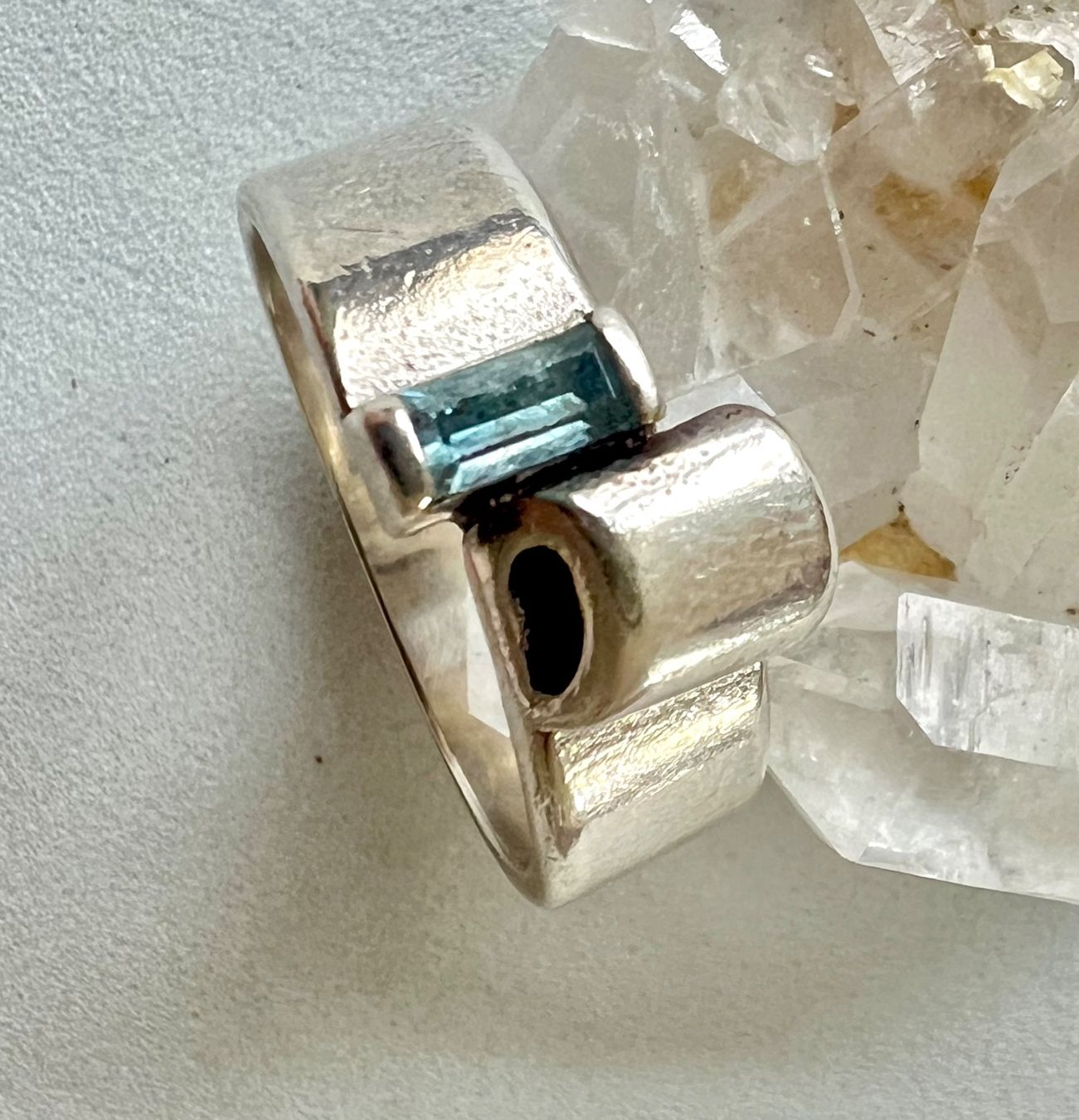 Anelli: Modernistischer Designer Ring Silber 925+MP & blauem Topas – Usato da Ruswil venduto da artbyhand 9