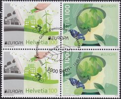 2016, Z251 (Ökologie Europa) Viererblock + Ersttags-Stempel.