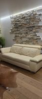 Ledersofa creme 2+3-Sitzer mit Relaxfunktion gebraucht