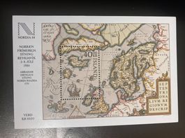 Island 1984 Block Nordia Alte Landkarte BM-Ausstellung postf