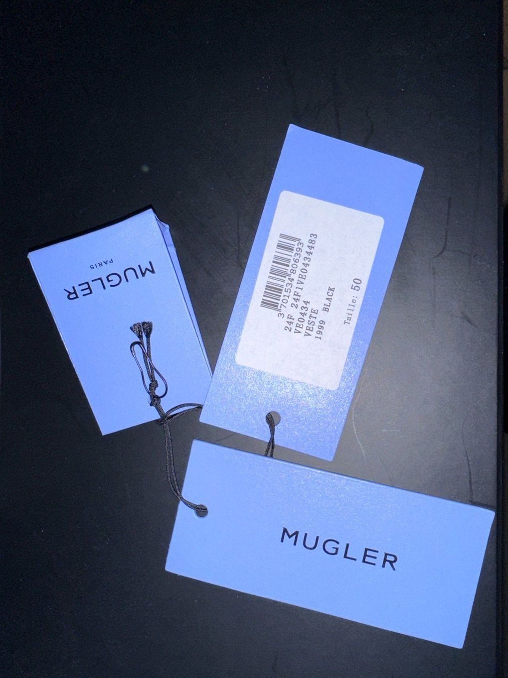 Mugler Giacche: Mugler Black Moiré Velvet Blazer Men's – Nuovo (secondo la descrizione) da Zürich venduto da ole_z2vf 4