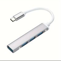 Silber USB-Hub 4 Port Multi USB Splitter Adapter USB-C
