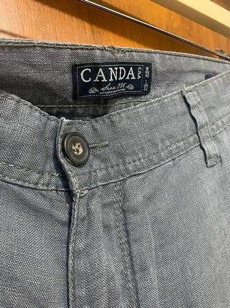 Pantaloni grigio blu 100% lino
