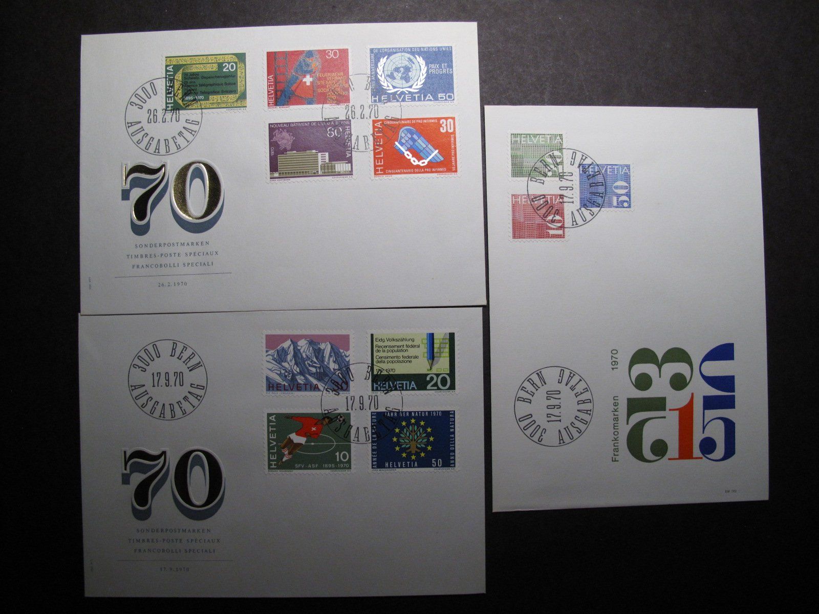 Tutti i francobolli: Schweiz FDC 1970 – Usato da Wil SG venduto da fva01