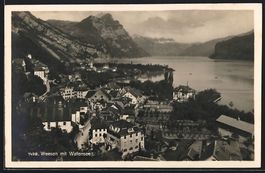 AK Weesen, Totalansicht mit Wallensee