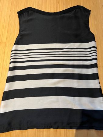 Sommerliches, gestreiftes Top, Schwarz/Weiss, Gr. M