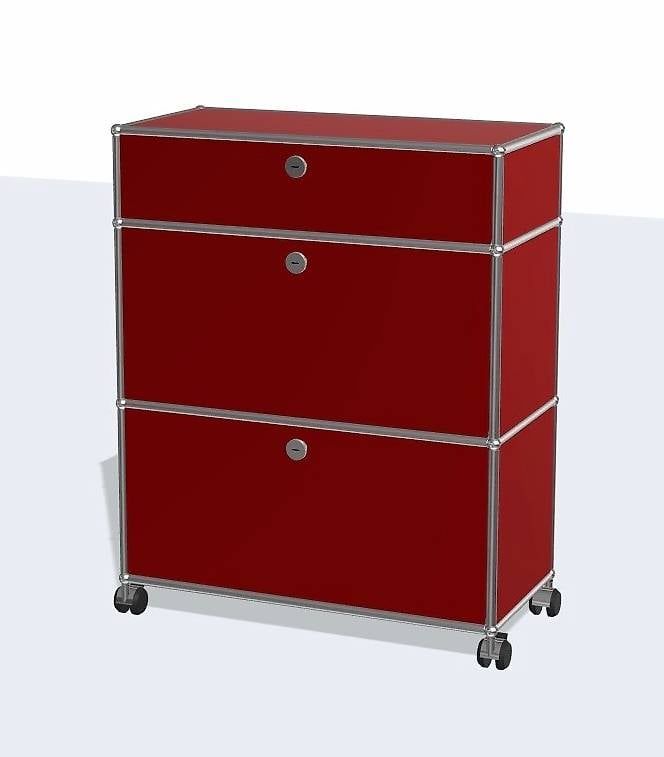 USM Regale: USM Ablageregal System 350 rubinrot – Gebraucht aus Zürich von sts_57wr