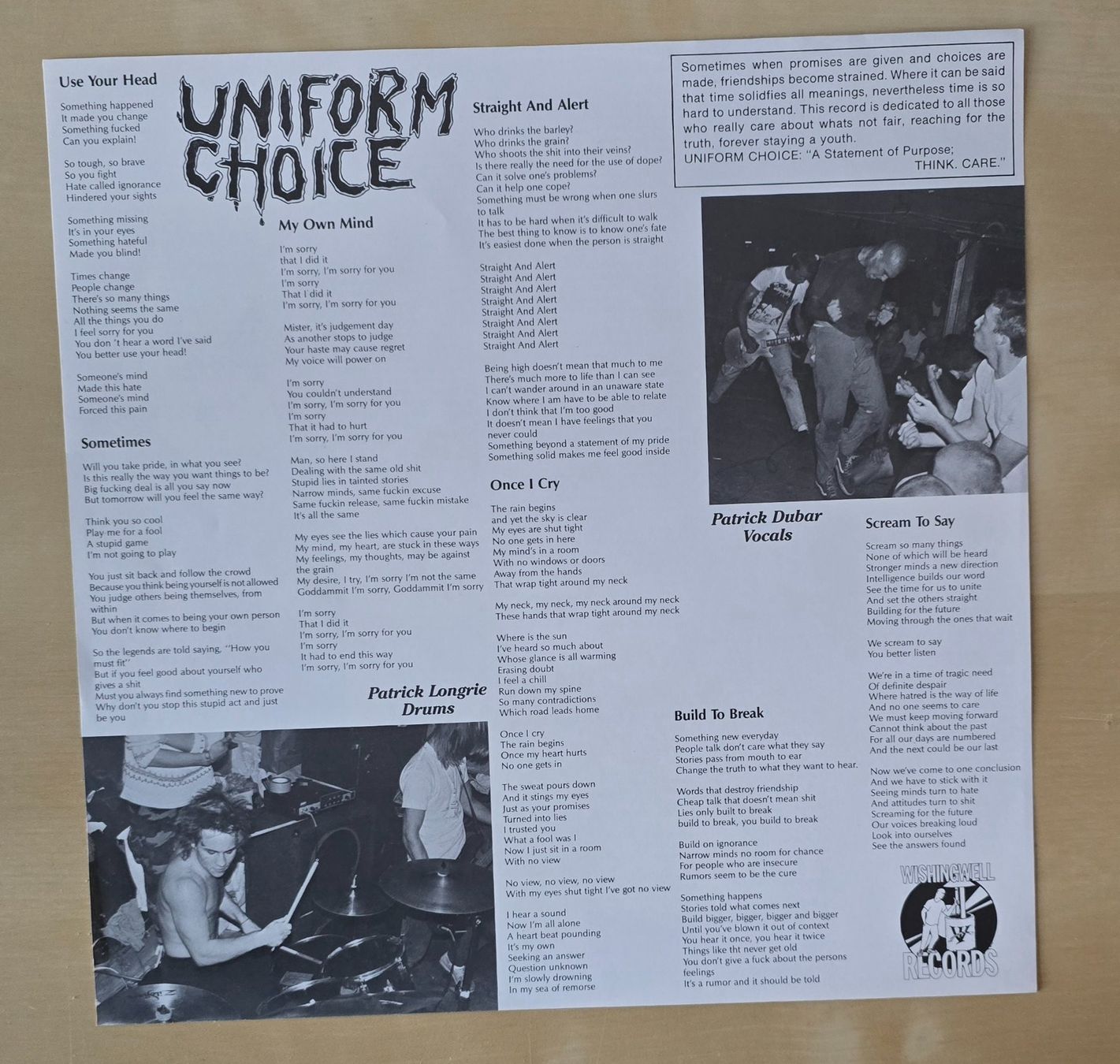 Dischi in vinile: Uniform Choice - Screaming For Change  LP, – Usato da Lugano venduto da mdal 2