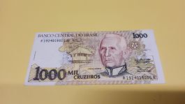 Brasilianische Banknote 1000 Cruzeiros Jahrgang 1992