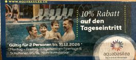 10% Rabatt Tageseintritt für 2 Personen Aquabasilea