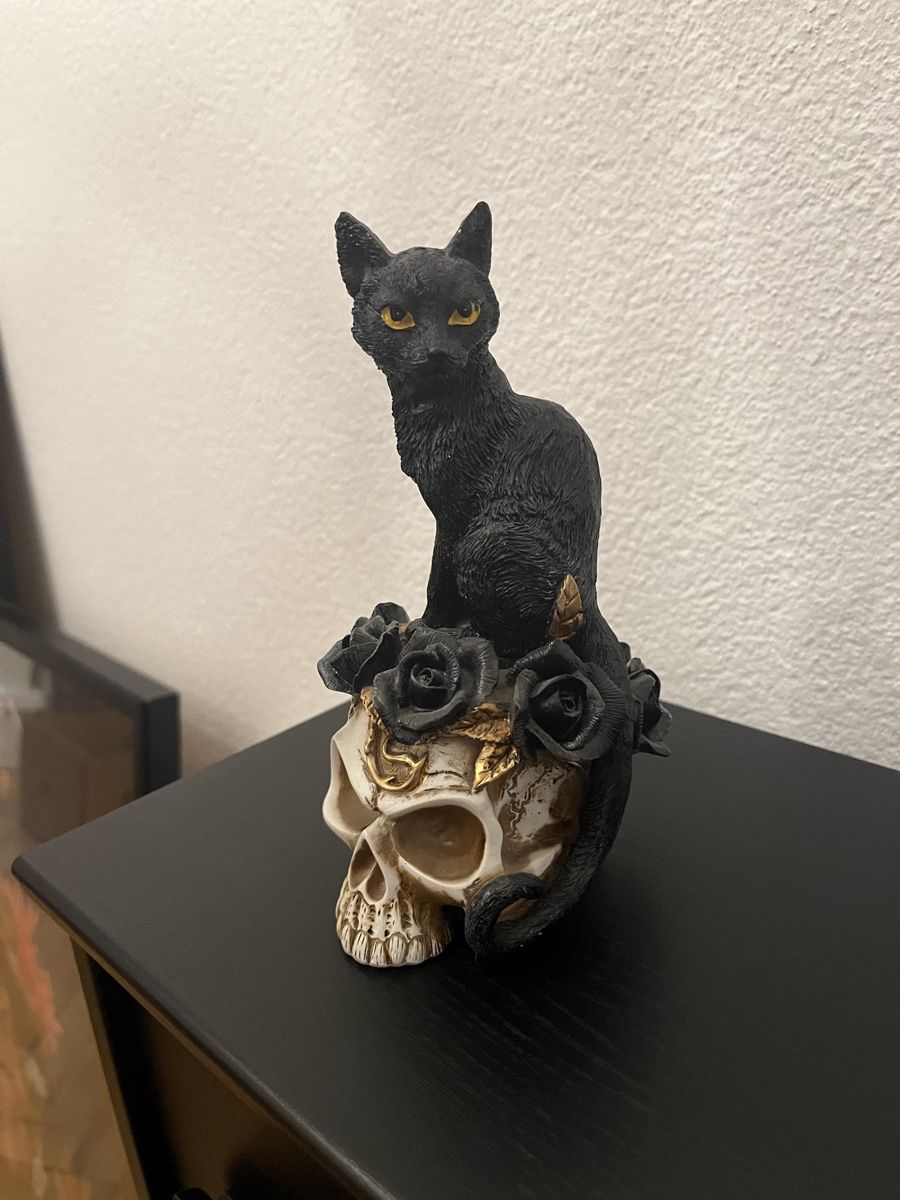 Statuette: Figur Schädel mit Katze – Usato da Solothurn venduto da digimon_racingteam