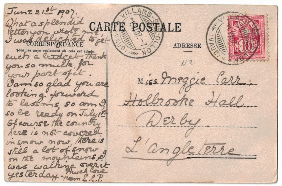 Cartoline postali: Chalets à Chesières, circulée 1907 – Usato da Frauenfeld venduto da POML 1