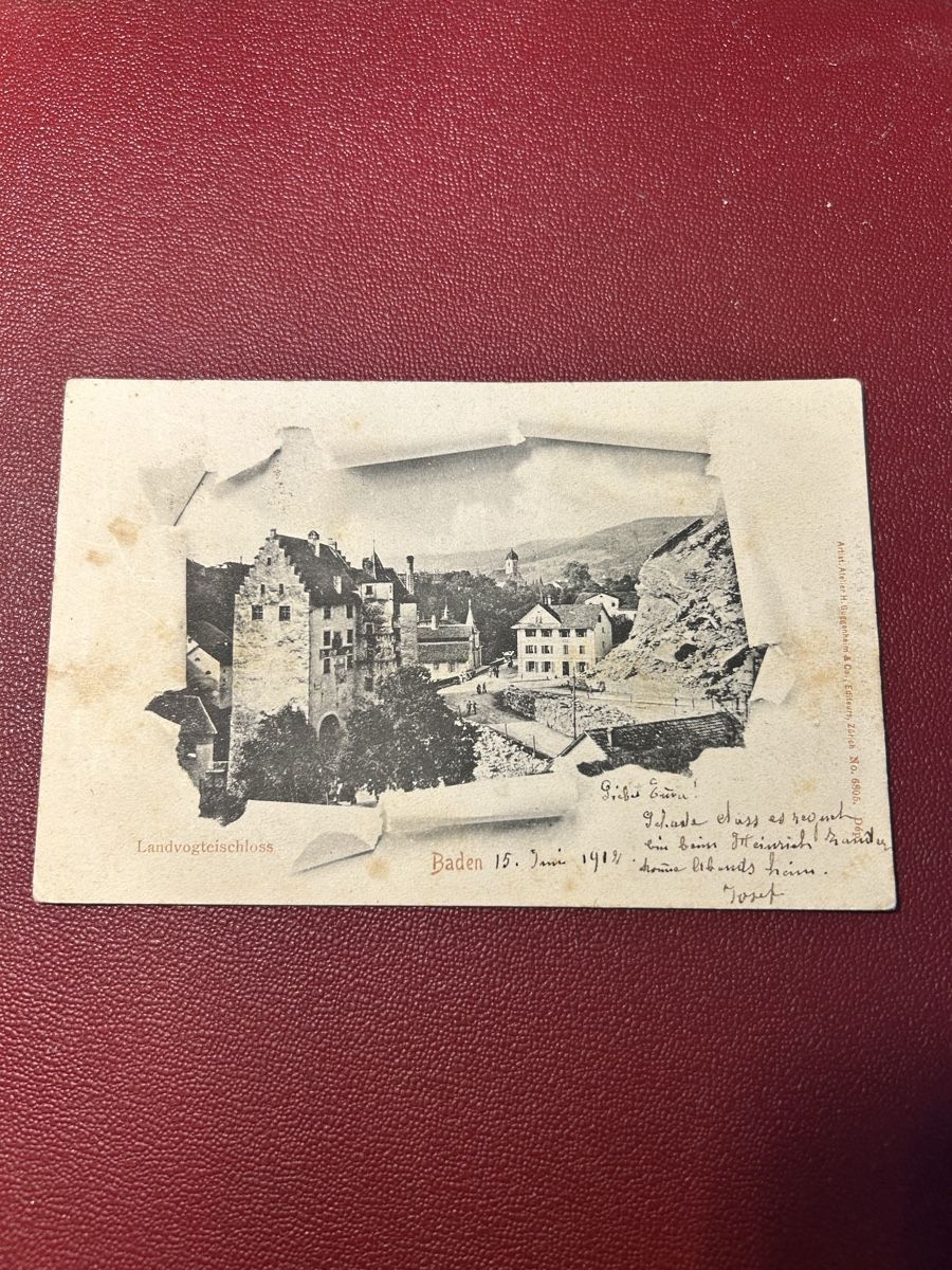 Cartoline postali: Baden Landvogteischloss 1902 – Usato da Breganzona venduto da Milesbo