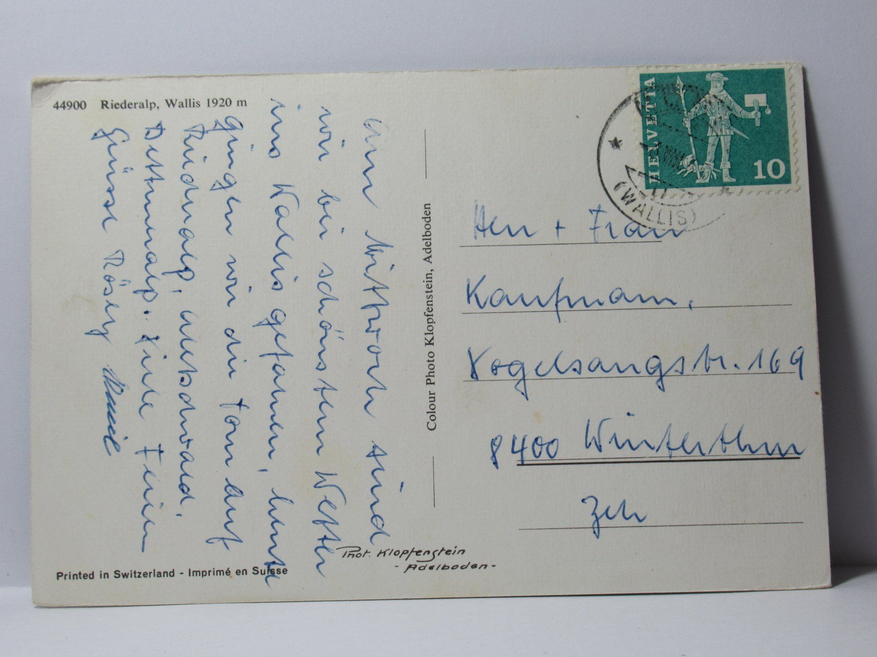 Cartoline postali: Riederalp , Kirche 1965 – Usato da Grenchen venduto da Bluemchen1900 2