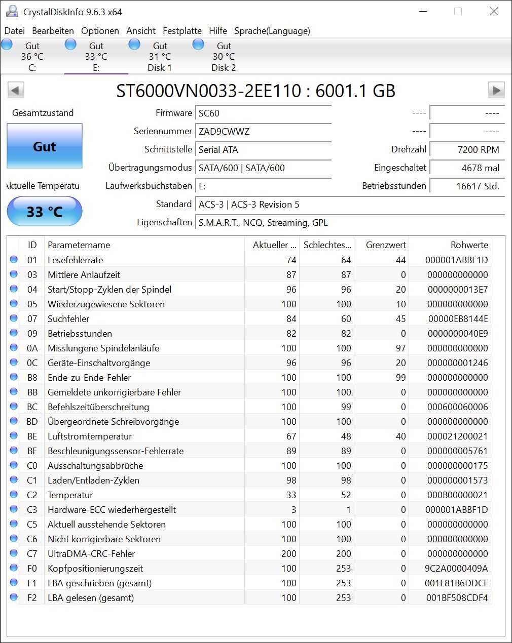 Seagate Dischi rigidi: Seagate Ironwolf 6TB NAS, 2Stk – Usato da Olten venduto da Triologyblue 2