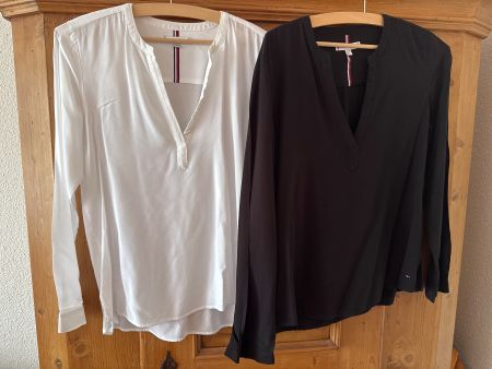 Tommy Hilfiger Blusen-Set, neuwertig, schwarz & weiss