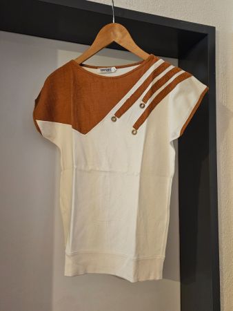 Neuw. T'Shirt écru-braun - Gr.L