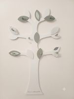 Tree shaped wall hook rack white grey used
