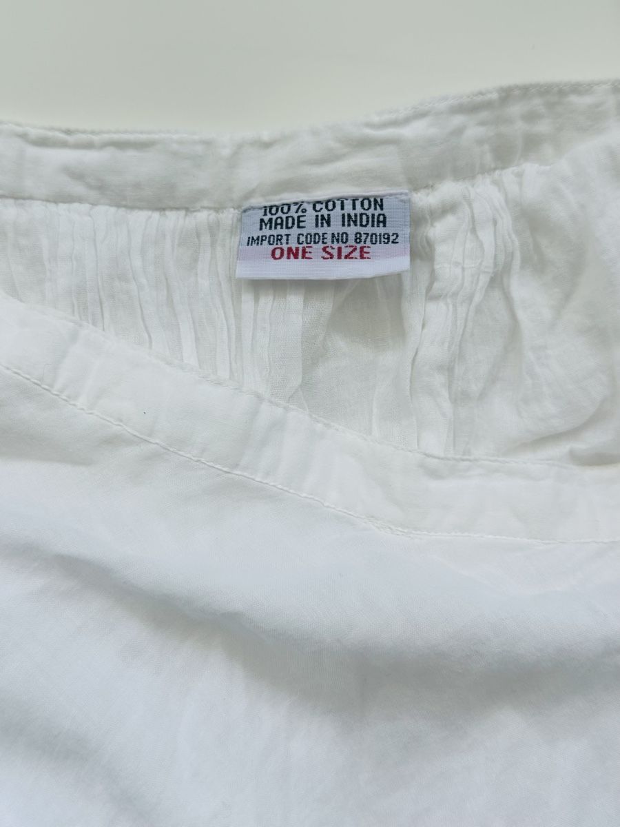 Gonne: White tiered cotton skirt, from India – Usato da Vevey venduto da ledidream 3