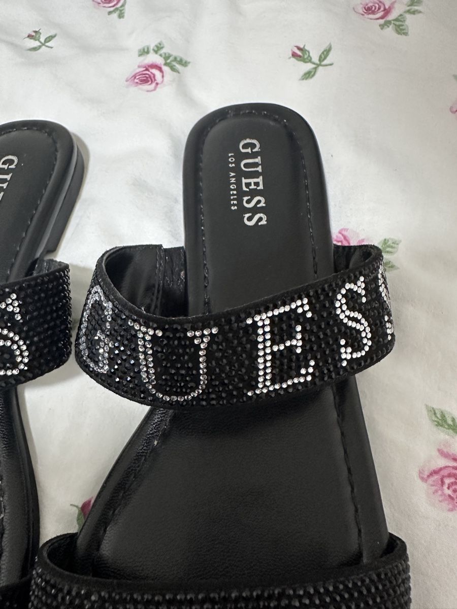 Guess Scarpe da donna: Guess Sandalen Schwarz Glitzer – Nuovo (secondo la descrizione) da Oberurnen venduto da nes_8xqt 1