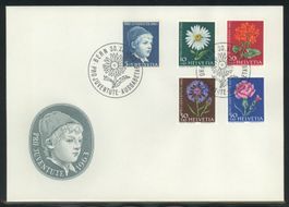 1963, FDC, Pro Juventute, 5, 10, 20 Rp. ohne Leuchtstoff