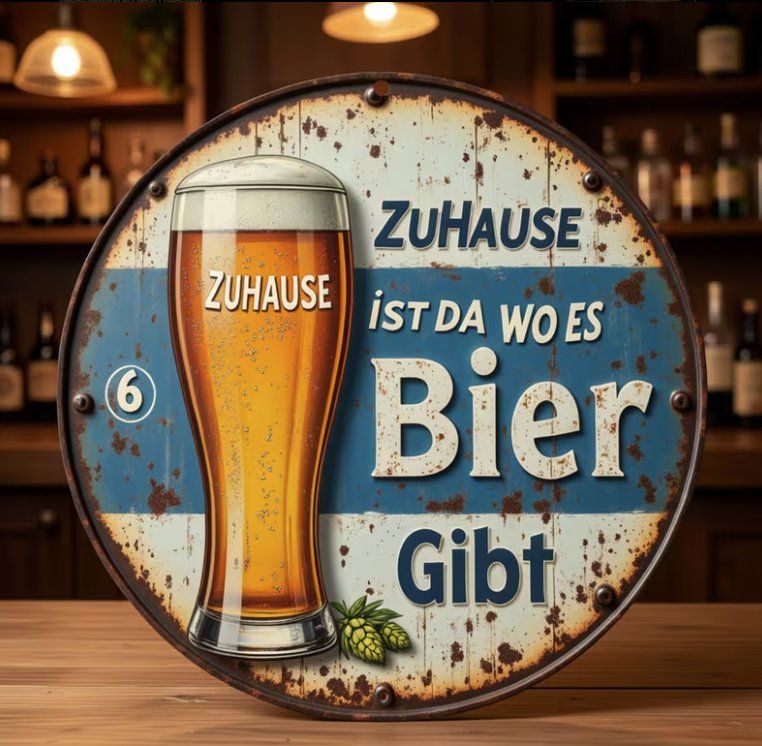 Schilder: Schild "Zuhause ist da wo es Bier gibt" – Neu und originalverpackt aus Gerlafingen von Tsuru