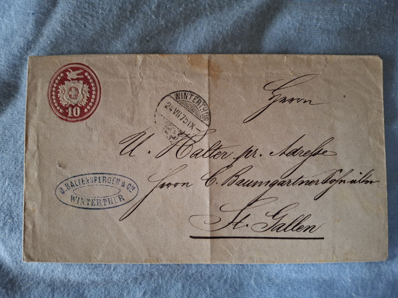 Buste & buste per spedizione: Antiker Brief 1857 – Usato da Aadorf venduto da Greg19