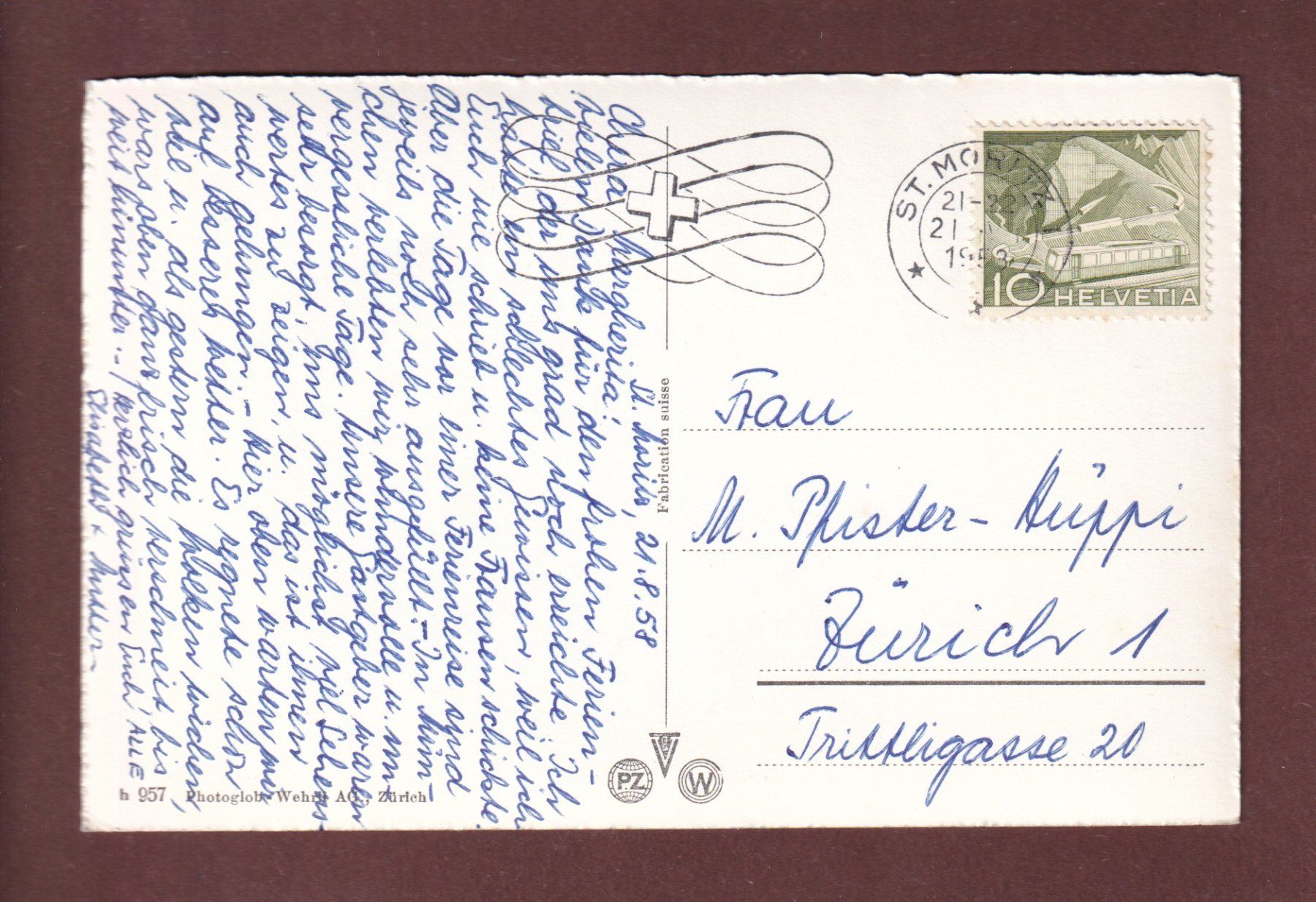 Cartoline postali: FEXTAL - 1958 – Usato da Pully venduto da nicecards-shop 1