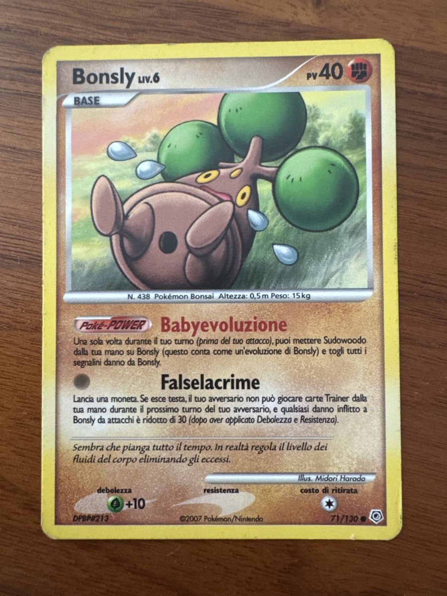 Pokémon Carte collezionabili: Bonsly liv. 6- Pokémon - Perfetta - Ottimo affare! – Nuovo (secondo la descrizione) da Breganzona venduto da CaiLol