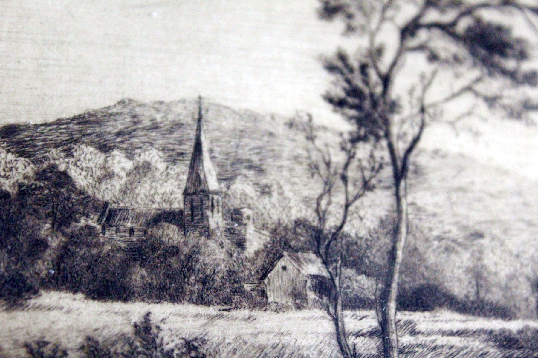 Gemälde: EUGEN LINDENBERG (Germany, 1877-?) Landschaft mit Kirche – Gebraucht aus Bern von Arting 8