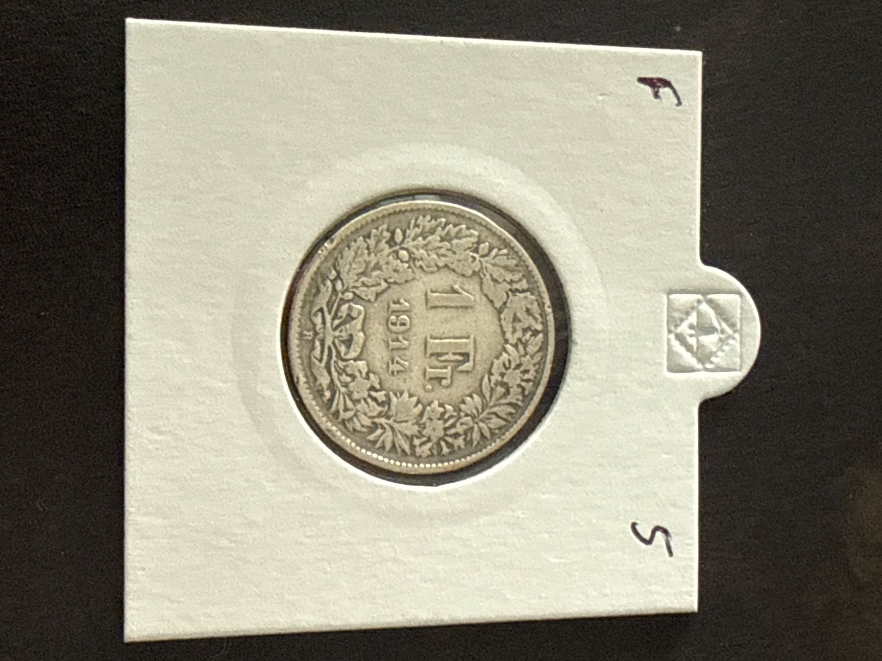 Tutti le monete: Swiss 1 franc 1914 Silver Coin – Usato da Pully venduto da ta571