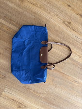 Longchamp Tasche Le Pliage blau Leder gebraucht
