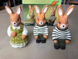 Hasenfamile, Handgefertigt & -Bemalt