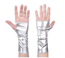 NEUE Handstulpen silber im Wetlook für Gr. XS-M - 2021003