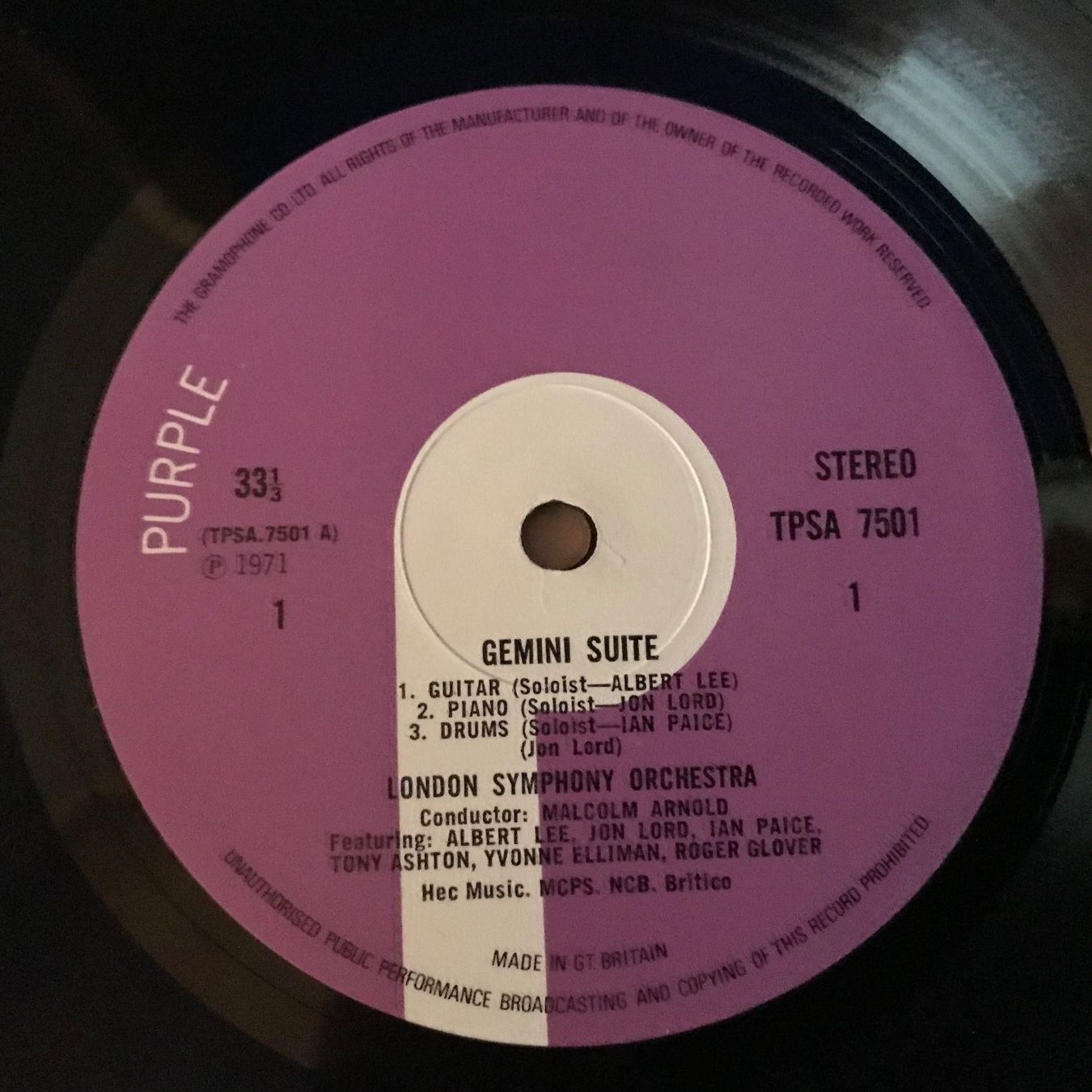 Vinyles: John Lord - Gemini Suite – D'occasion à Aesch BL par BlueMusicRecords 4