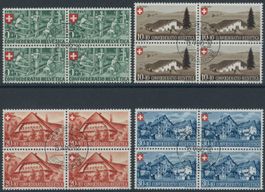 1945 - Pro Patria - Viererblock - Ersttag Stempel ET