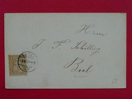 1874: Nr.37c/d auf Karte von BASEL +ABART illustierte KARTE!