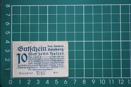 currency voucher austria salzburg 10 heller 1919