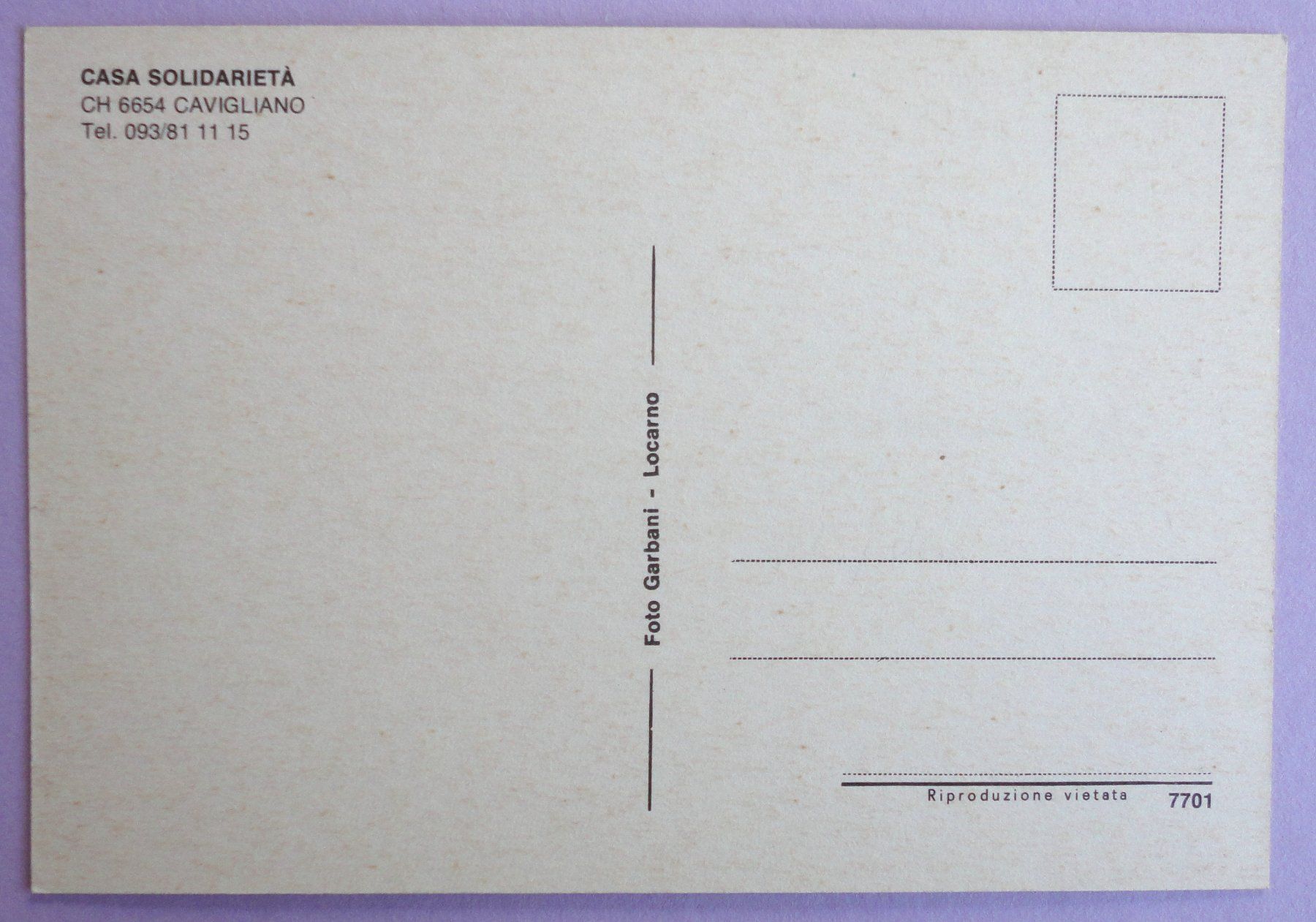 Cartoline postali: Casa Solidarietà, Cavigliano – Usato da Fétigny venduto da Billy2miny 1
