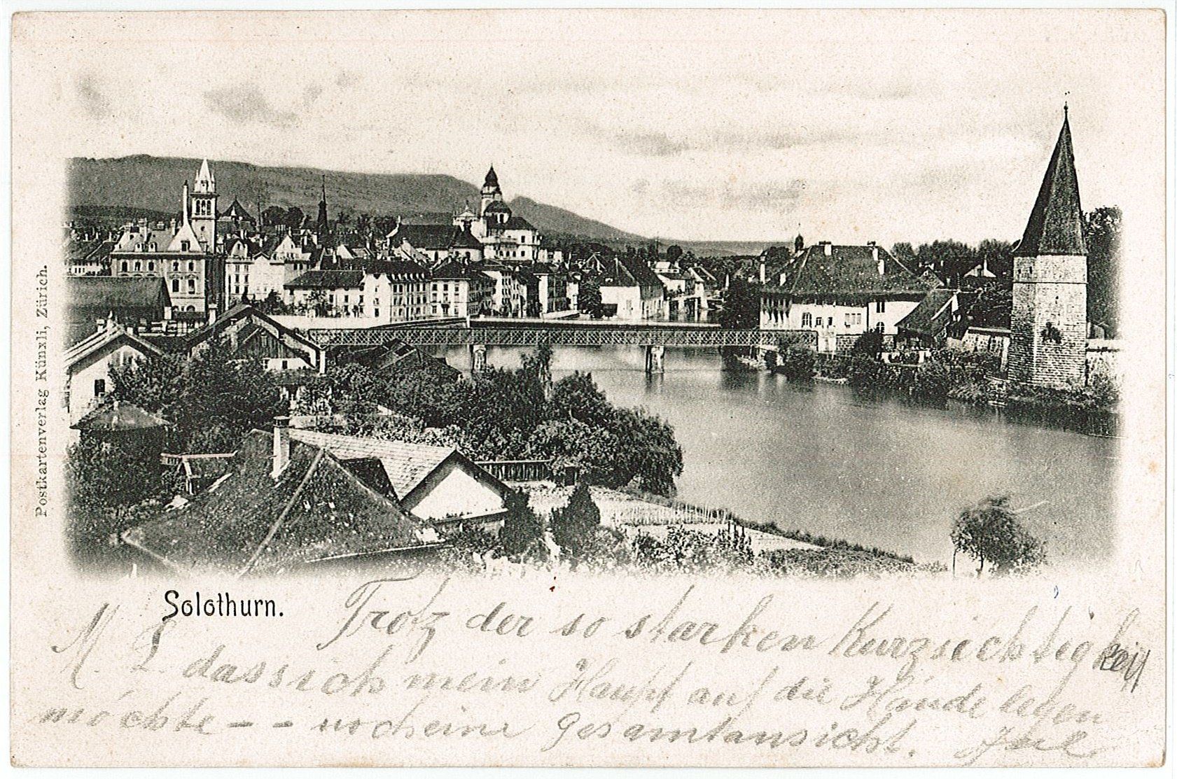 Ansichtskarten: SO 96 SOLOTHURN 1901 – Gebraucht aus Fribourg von philafri